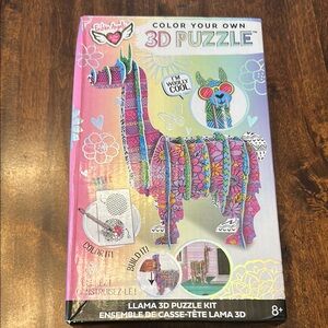 Color Your Own 3D Llama Puzzle Kit